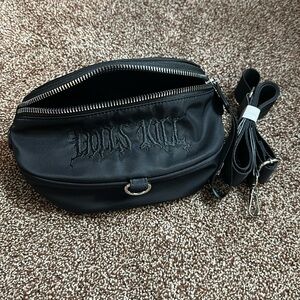 Dolls Kill Black Crossbody/Fanny Pack